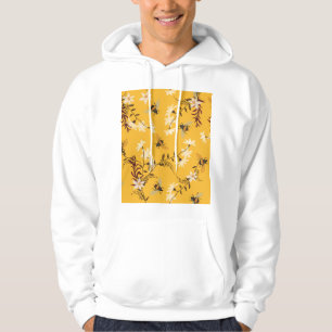 Vintage Bin & Butterfly: Embroderad Blommigt Art Hoodie