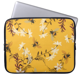 Vintage Bin & Butterfly: Embroderad Blommigt Art Laptop Fodral