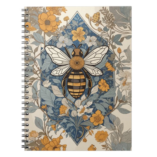 Vintage Bin och Vild Flowers Anteckningsbok (Framsidan)