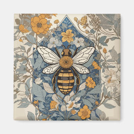 Vintage Bin och Vild Flowers Magnet