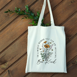 Vintage Bin och Vild Flowers Tygkasse