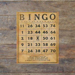 Vintage Bingo Card Scrapbook Ephemera