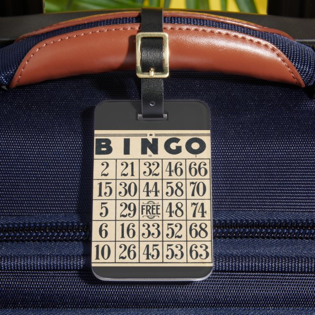 Vintage Bingo-kort Bagagebricka (Framsida Insitu 2)