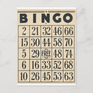 Vintage Bingo-kort Vykort