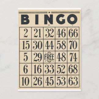 Vintage Bingo-kort Vykort