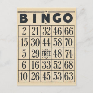 Vintage Bingo-vykort för spelkort Vykort