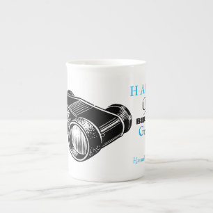 Vintage Binoculars 90:e födelsedag personlig mugg Benporslin Mugg