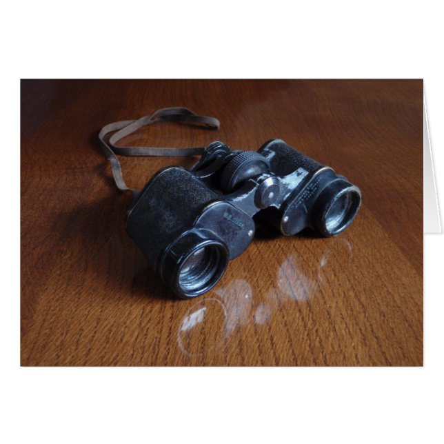 Vintage Binokulära Hälsningskort (Framsidan Horizontal)