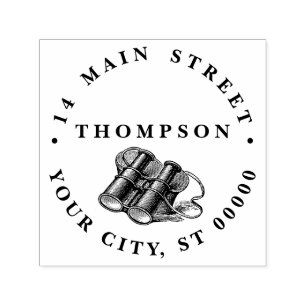 Vintage Binonulars Teckning Självfärgande Stämpel