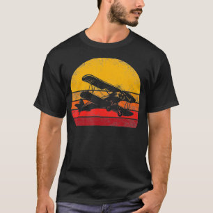 Vintage BiPlane Aviator Funny Pilot Biplane Airpla T Shirt
