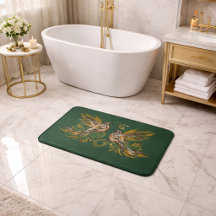 Vintage Bird Blommig Grön