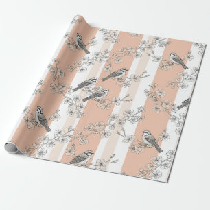 Vintage Bird Blossom Toile-rand (4) Presentpapper