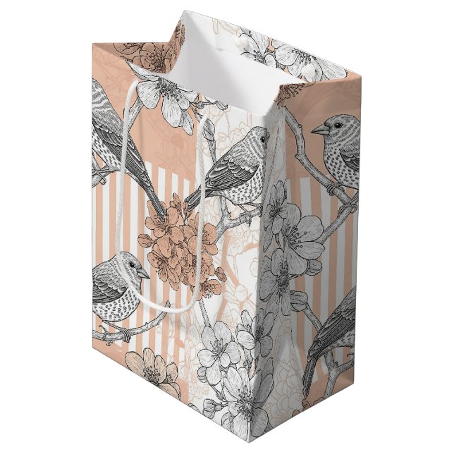 Vintage Bird Blossom Toile-rand (5) (Framsidan Vinklad)