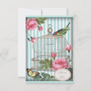 Vintage Bird, Cage, Butterfly & Ro Tack Anteckningskort