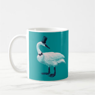 Vintage Bird Chic: gentleman in Bow Tie Top hat Kaffemugg