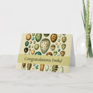 Vintage Bird Eggs Fransk Fish Egg Art Kort