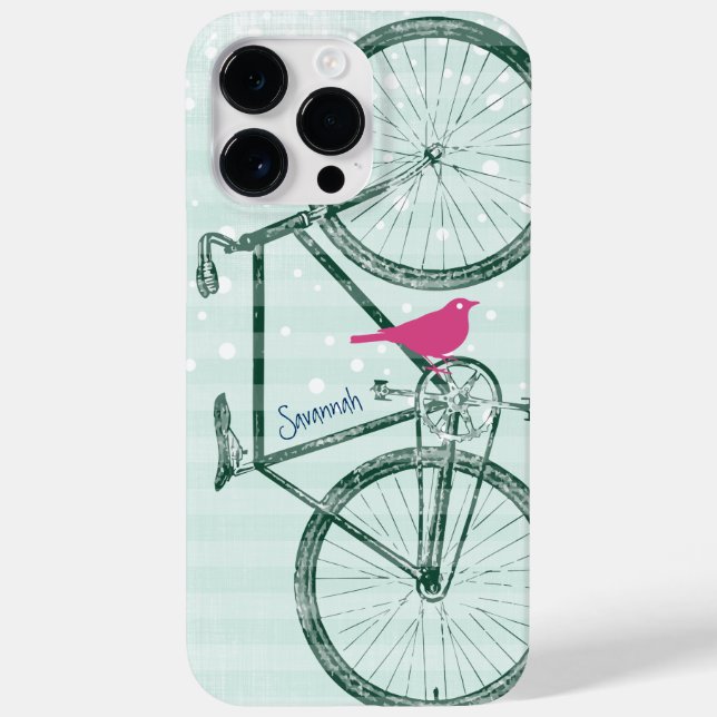 Vintage Bird Emerald Grönt Bike Mönster Iphone 5 (Baksida)
