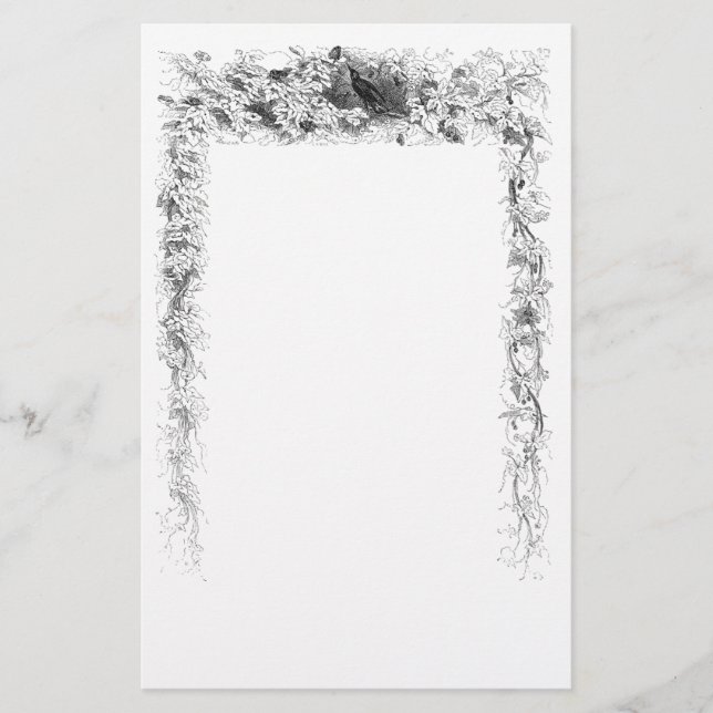 Vintage Bird i vinföreningar Brevpapper (Framsida)