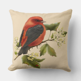 Vintage Bird Illustration Dekorativ kudde