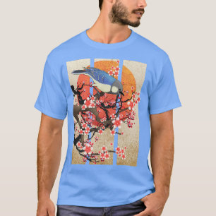 Vintage Bird Japansk Art Sakura Cherry Blommar Fl T Shirt