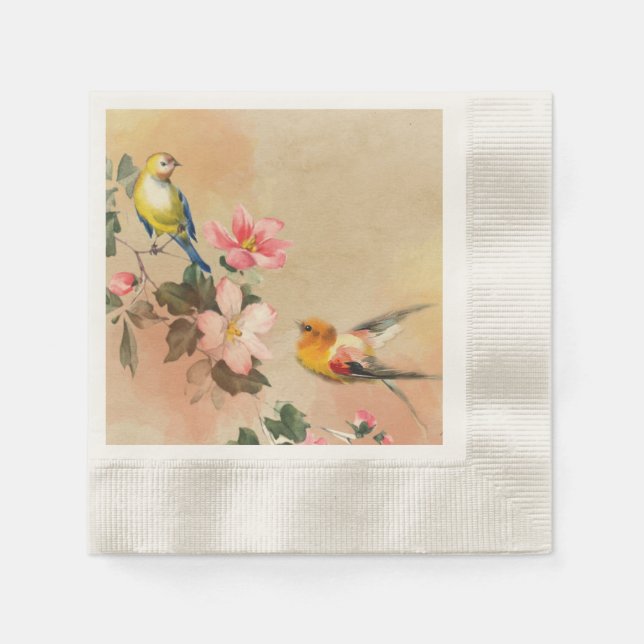 Vintage Bird Napkins Pappersservett (Framsidan)