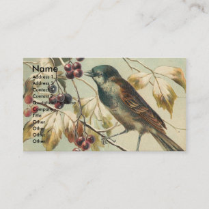 Vintage Bird och Berries Visitkort