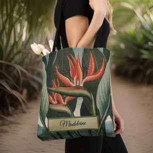 Vintage Bird of Paradise Temple of Flora Monogram Tygkasse