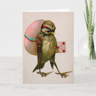 Vintage Bird Påsk Card Helgkort