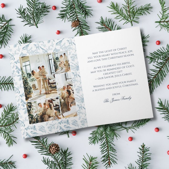 Vintage Bird & Pine Christmas Folding Card  Kort (Skapare uppladdad)