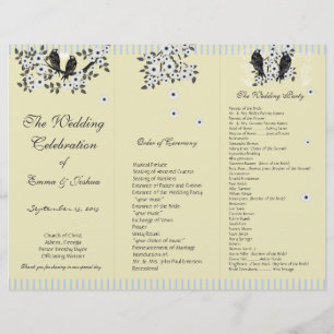 Vintage Bird Vita Daisy Gren TriFold Program