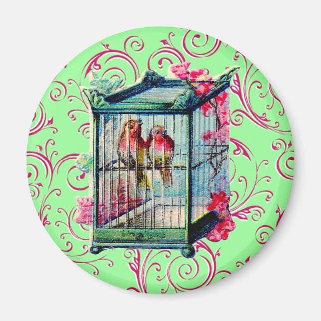 Vintage Birdcage Magnet (Framsidan)