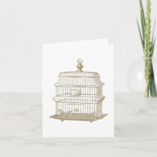 Vintage Birdcage ...notecard Kort