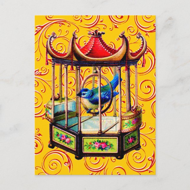 Vintage Birdcage Vykort (Framsida)