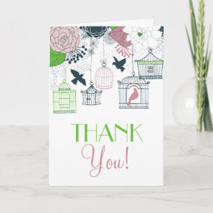 Vintage Birdcages Vår Blommigt - tack för ditt kor