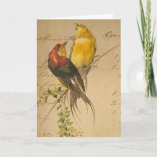 Vintage Birds and Ledger Papper, Mors dag Kort