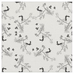 Vintage Birds and Squirrels Patter ANPASSNINGSBAR Tyg