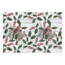 Vintage Birds Blommigt jul