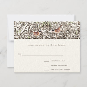 Vintage Birds Chickadee Rulla Work Responcard OSA Kort