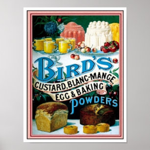 Vintage Birds Cust, Blanc-Mange Egg & Baking Po Poster