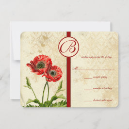 Vintage Birds Damask Poppy Bröllop OSA