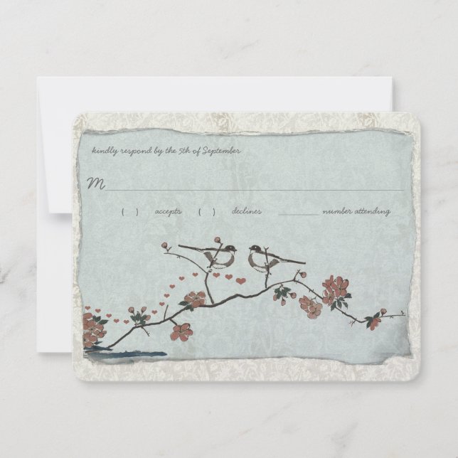 Vintage Birds Damask Wedding OSA (Framsida)