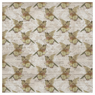 Vintage Birds Fabric Tyg