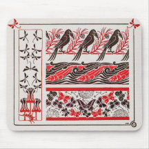 Vintage Birds in Art nouveau av Maurice Verneuil