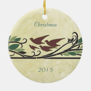 Vintage Birds jul Par Photo Ornament