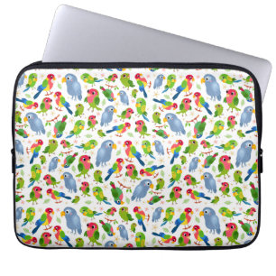 Vintage Birds Mönster, Colorful parakeet mönster Laptop Fodral