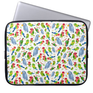 Vintage Birds Mönster, Colorful parakeet mönster Laptop Fodral