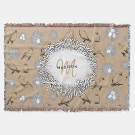 Vintage Birds & Nest Rustic Kraft Brown Filt