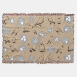 Vintage Birds & Nest Rustic Kraft Brown Filt