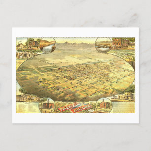 Vintage Bird's-Öga View of Phoenix, Arizona Vykort