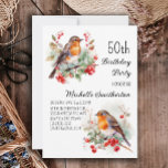 Vintage Birds Robin Redbröst 50:e födelsedagen Inbjudningar<br><div class="desc">50:e födelsedagsfest inbjudan med målningar av söt lilla Robins sitta i grenar i träd med röda bär och grönt löv. Kontakta mig om du behöver hjälp med dina anpassningar eller om du vill be om ytterligare matchning eller samordning av Zazzle-produkter för firande.</div>